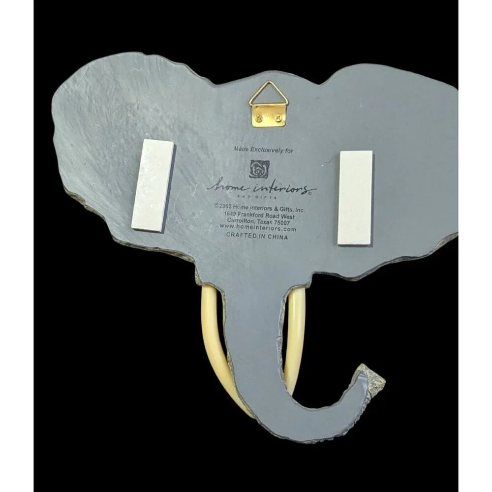Home Interiors  Resin 2003 Elephant Head Wall Sculpture Decor‎ Plaque